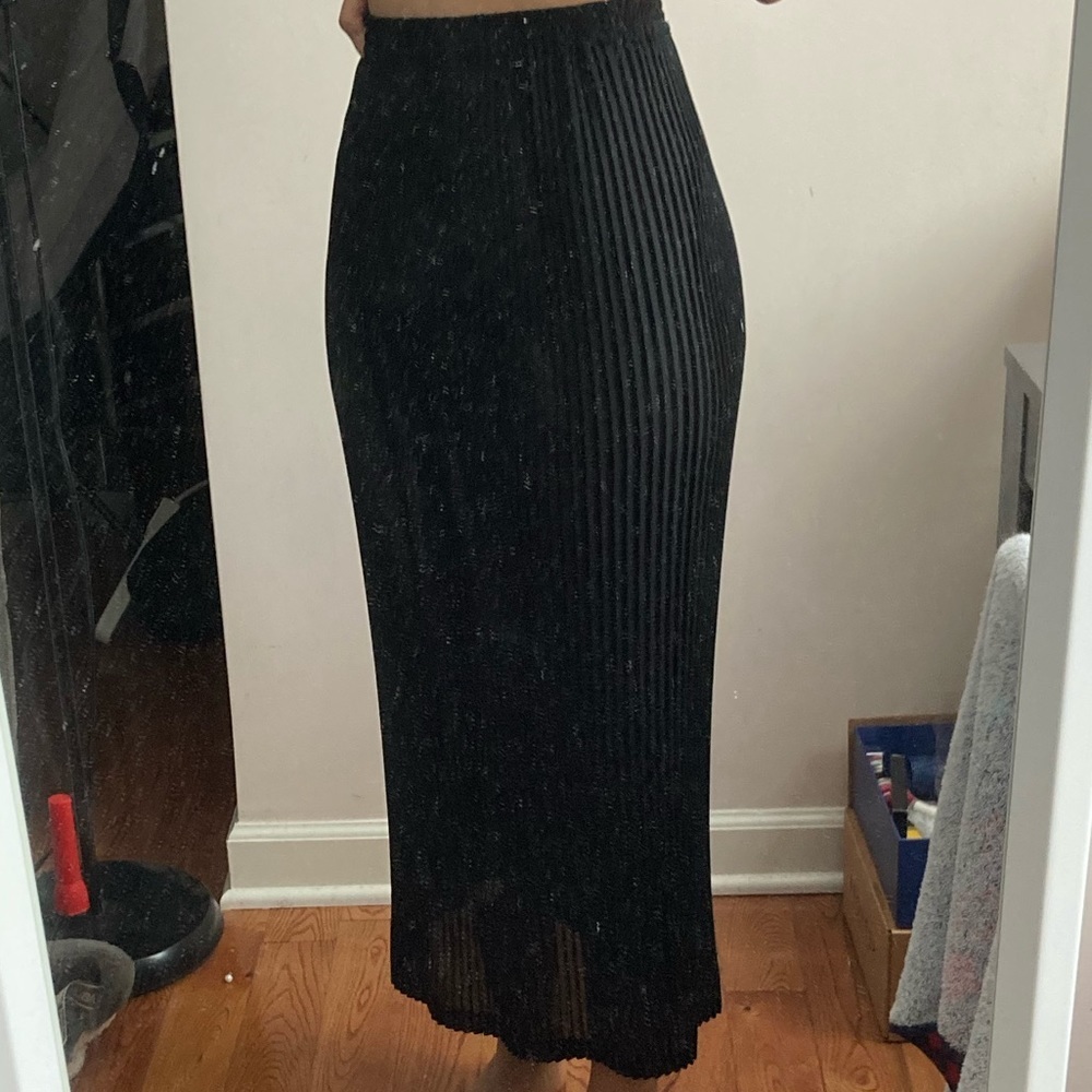 item…VINTAGE Pleated Black Maxi Skirt
